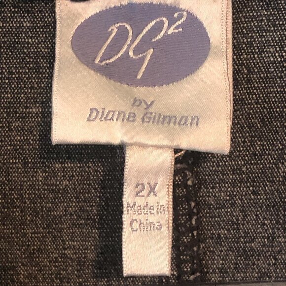 DG2 Diane Gilman Black Denim Blazer Jacket Size 2X Rhinestones Bejeweled Studded - Picture 8 of 12